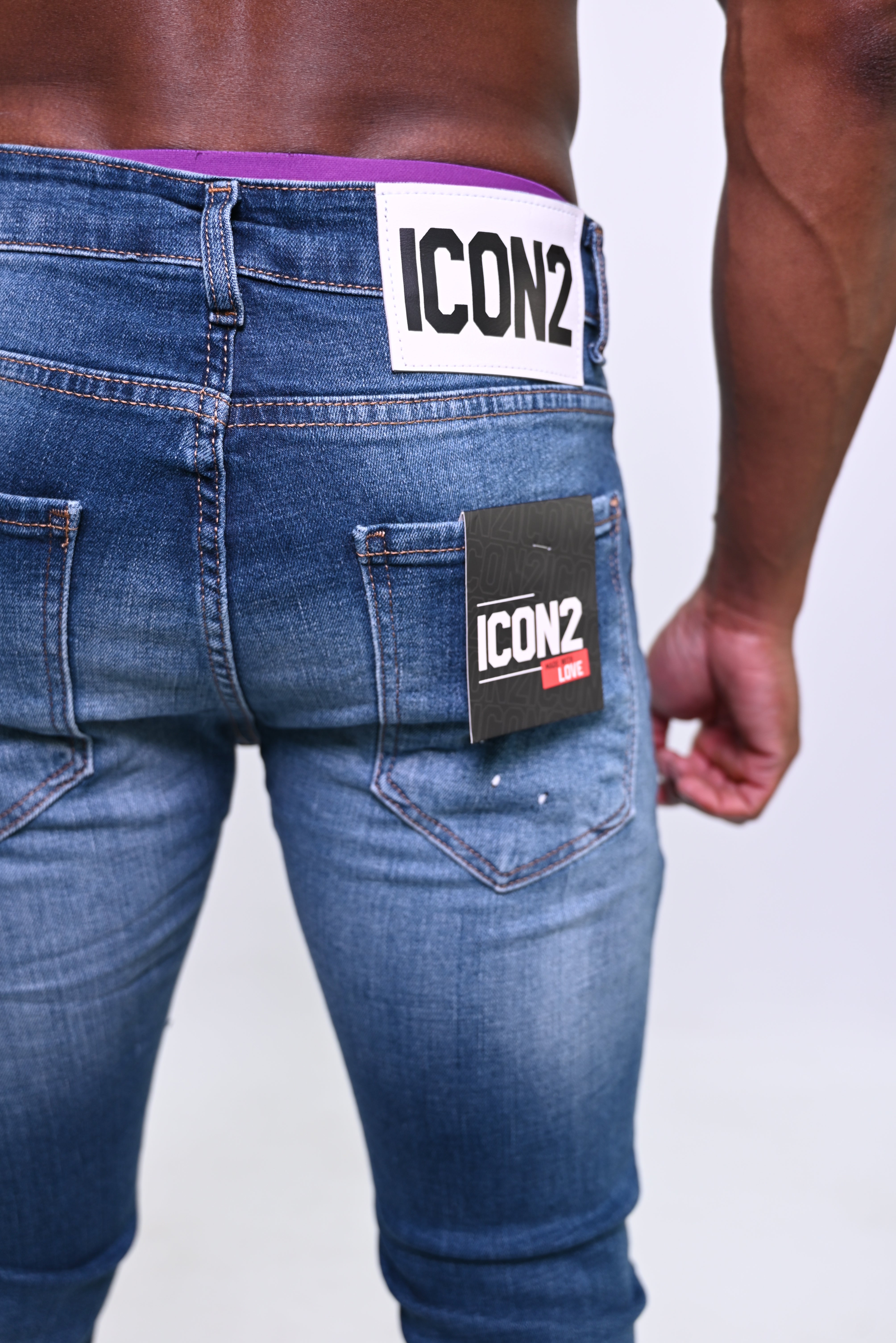 Urban Rebel Distressed Blue Skinny Jeans ICON 9313