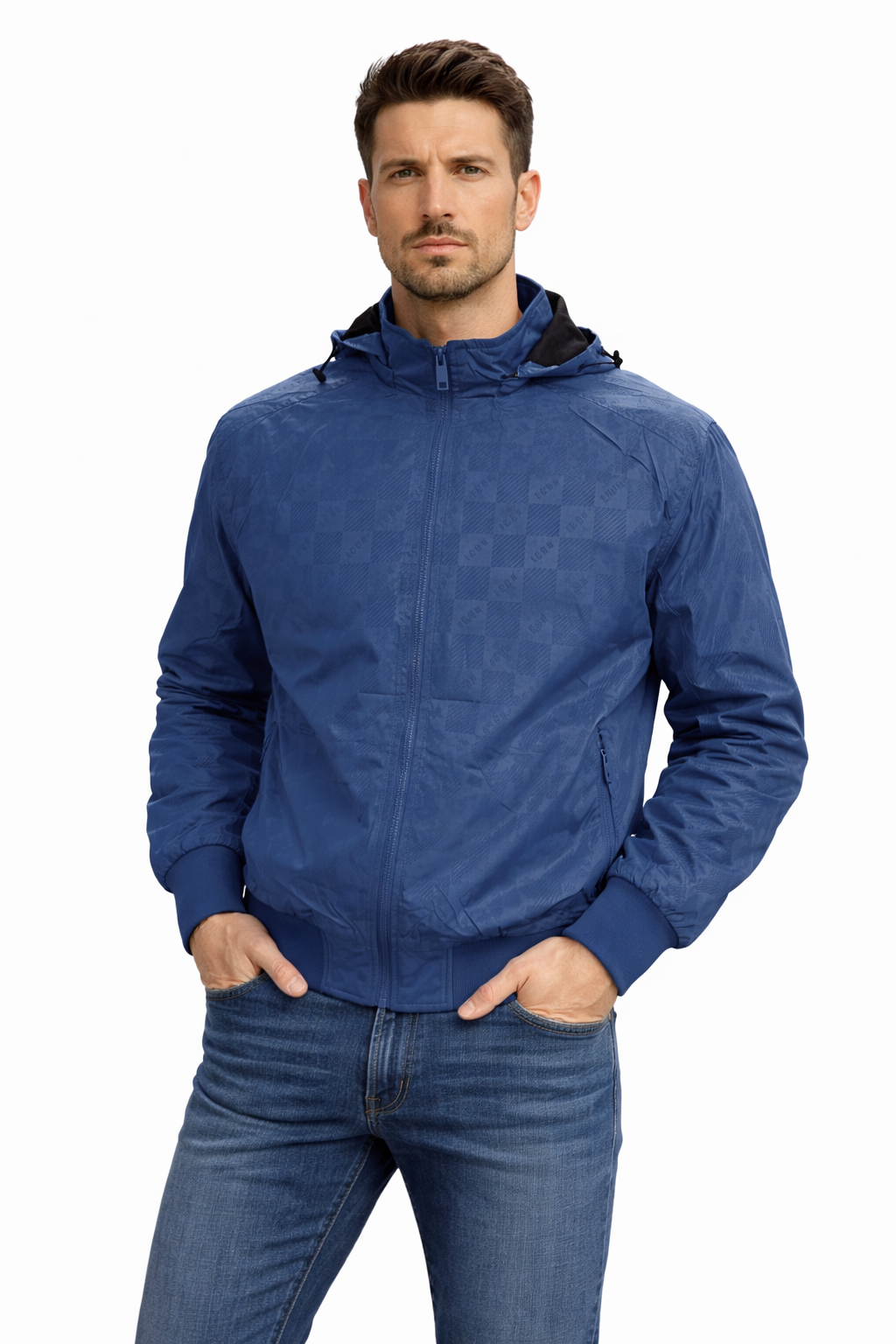 Heren Zomerjas Windbreaker – Lichtgewicht met Capuchon (Icon Pattern) FF-5877