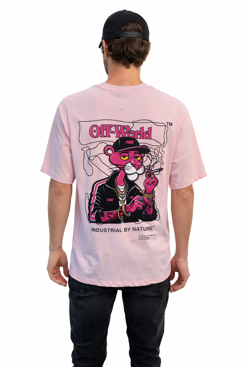Off-World™ Pink Panther Graphic T-Shirt – Black Edition FX-305
