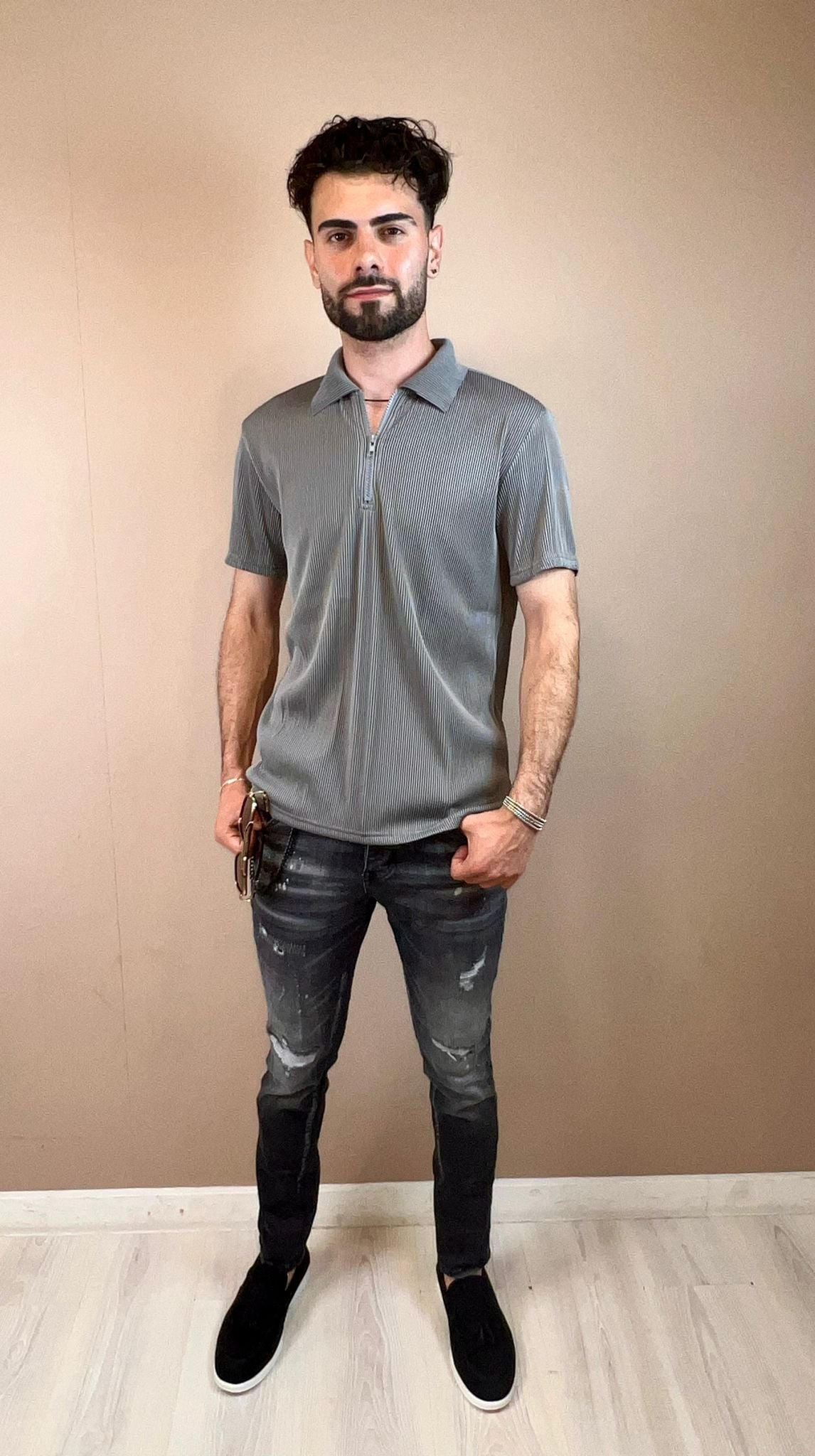 Heren polo met rits BM1388-4