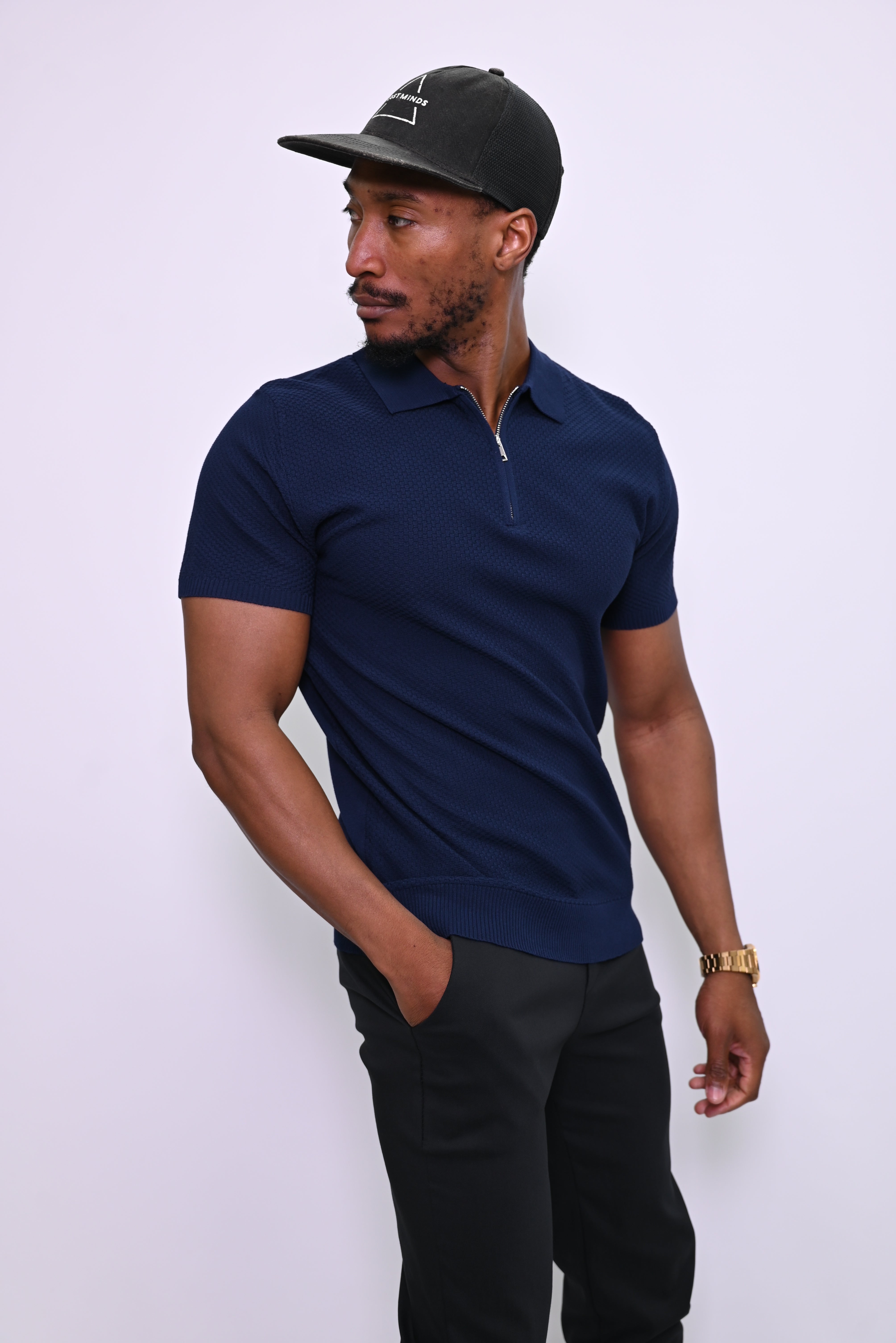 Essential Textured Zip Polo