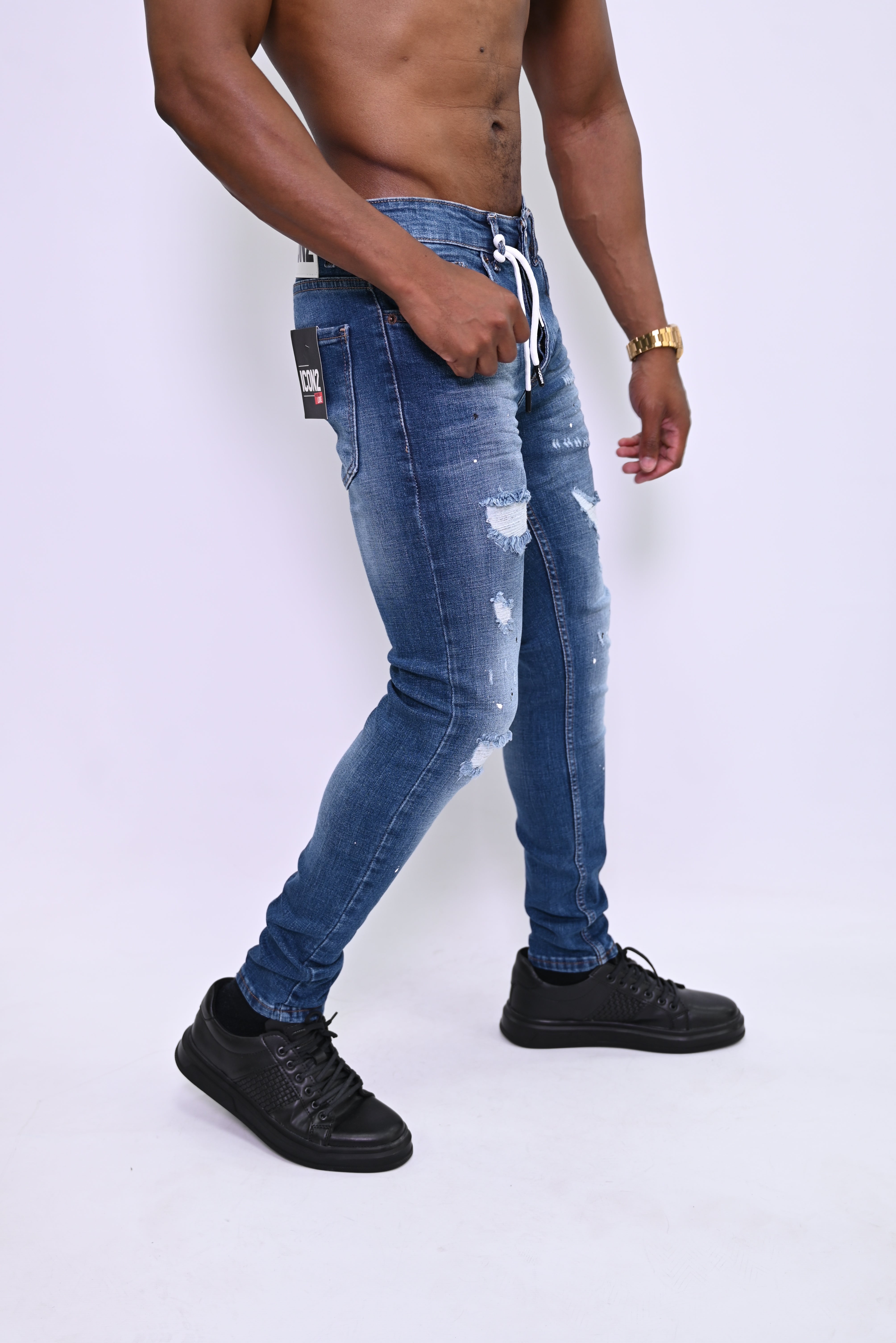 Urban Rebel Distressed Blue Skinny Jeans ICON 9313