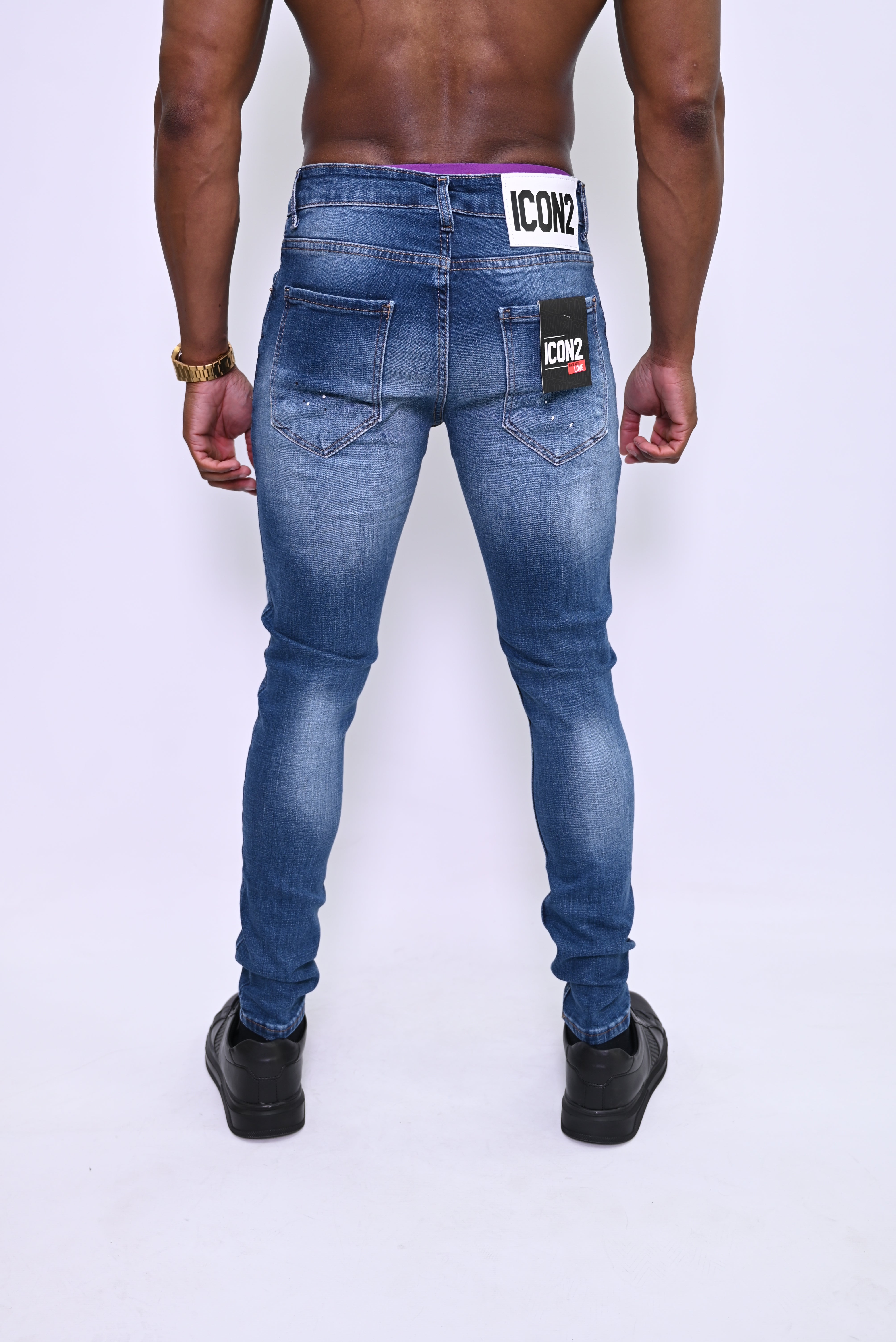Urban Rebel Distressed Blue Skinny Jeans ICON 9313