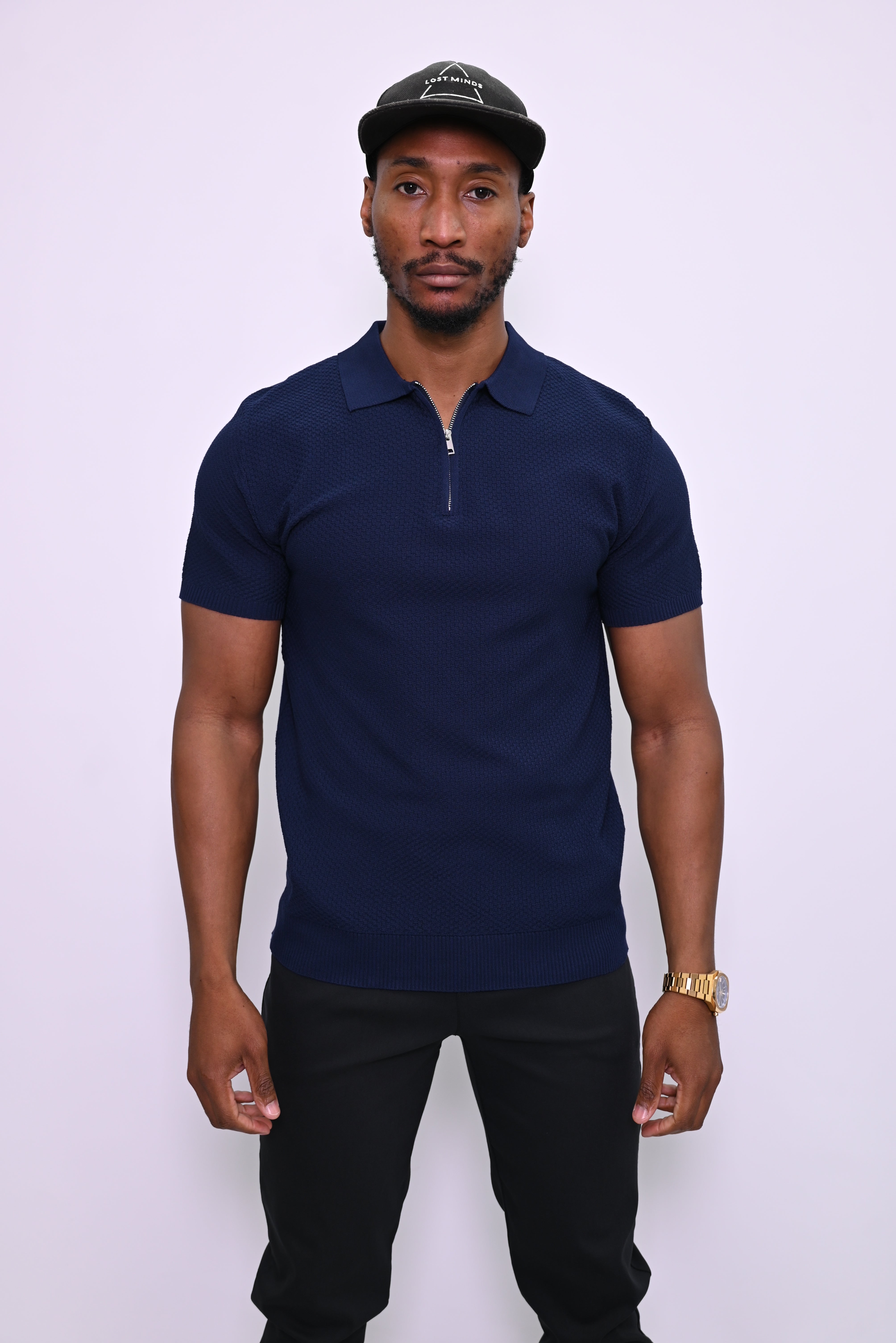 Essential Textured Zip Polo