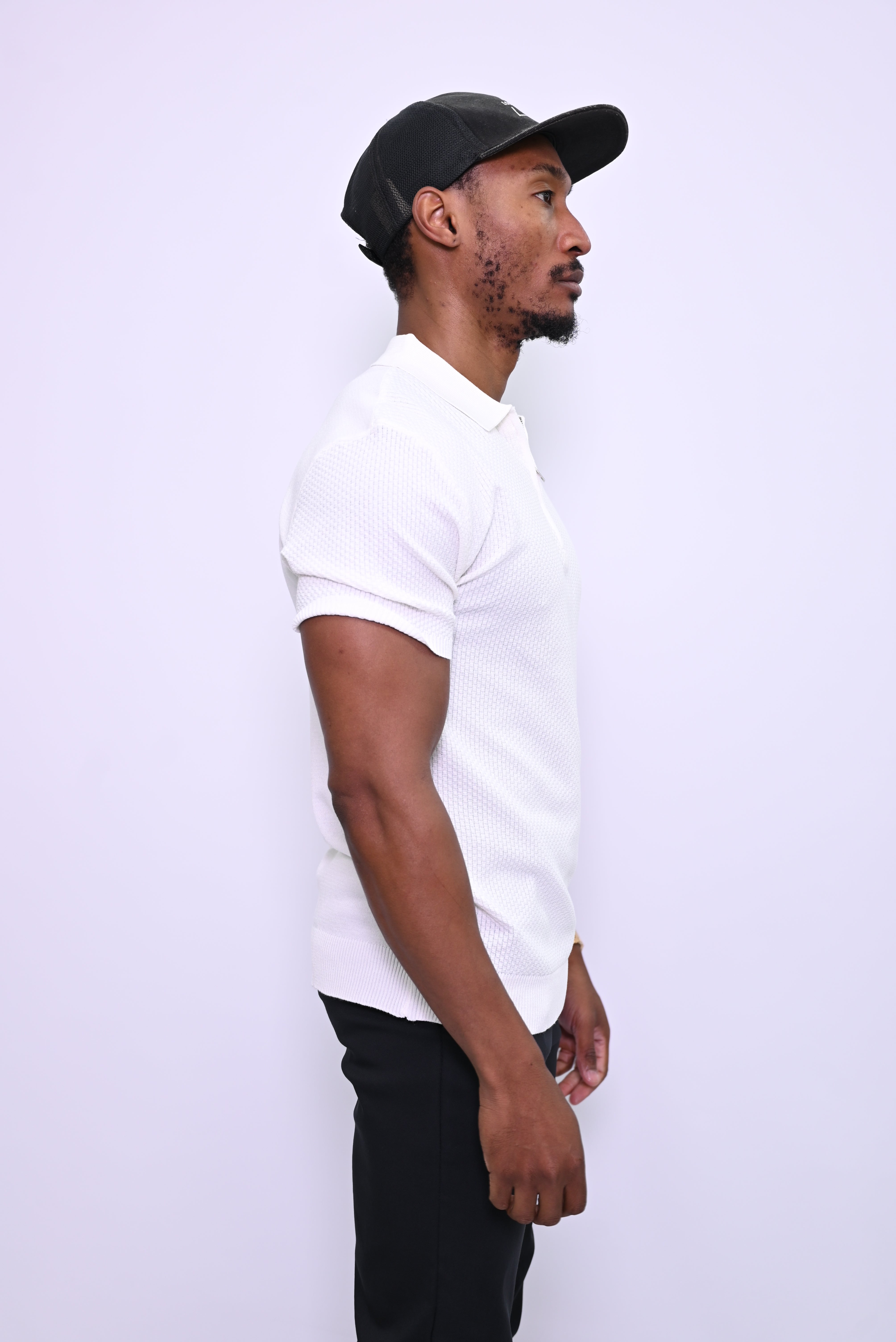 Essential Textured Zip Polo