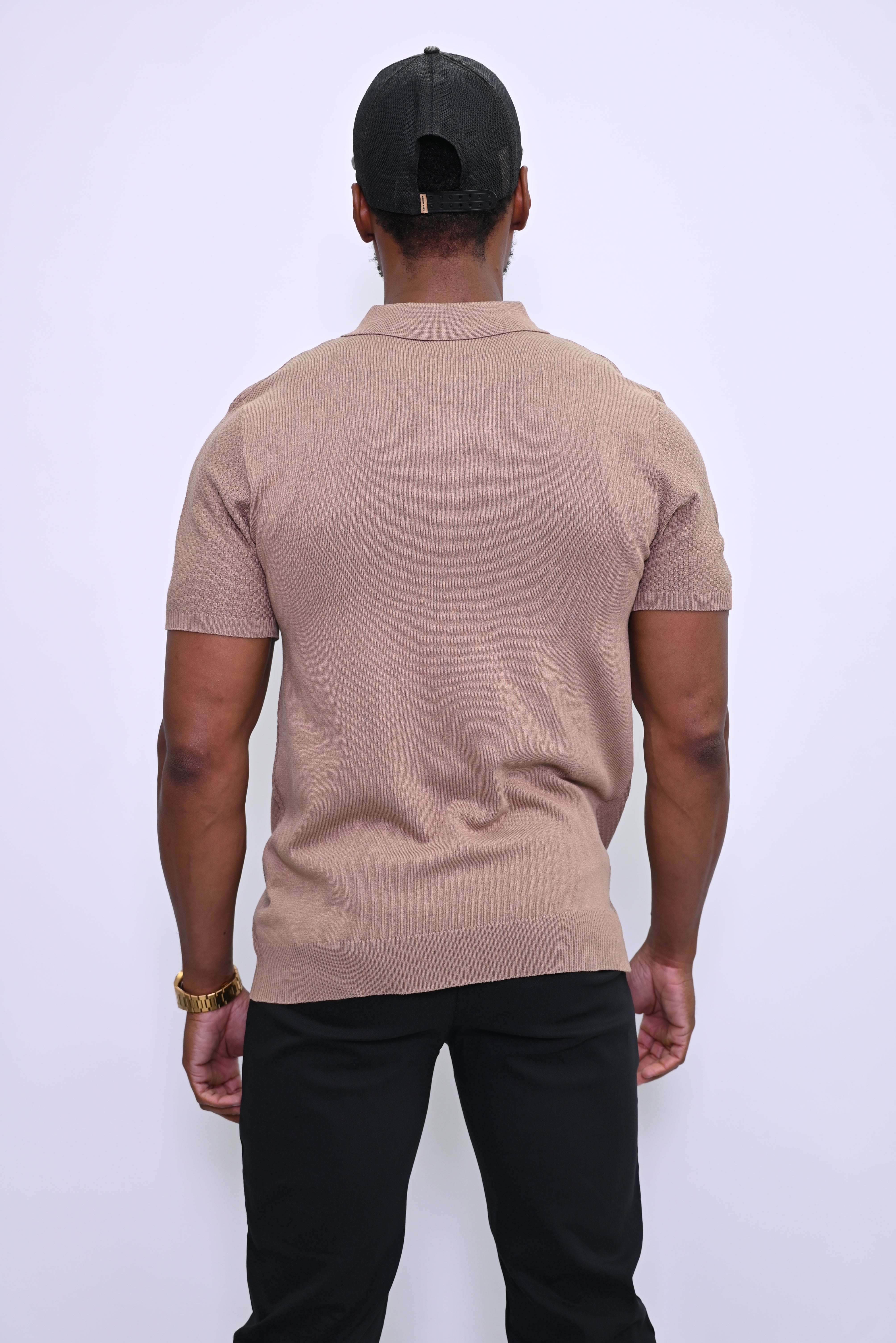 Essential Textured Zip Polo