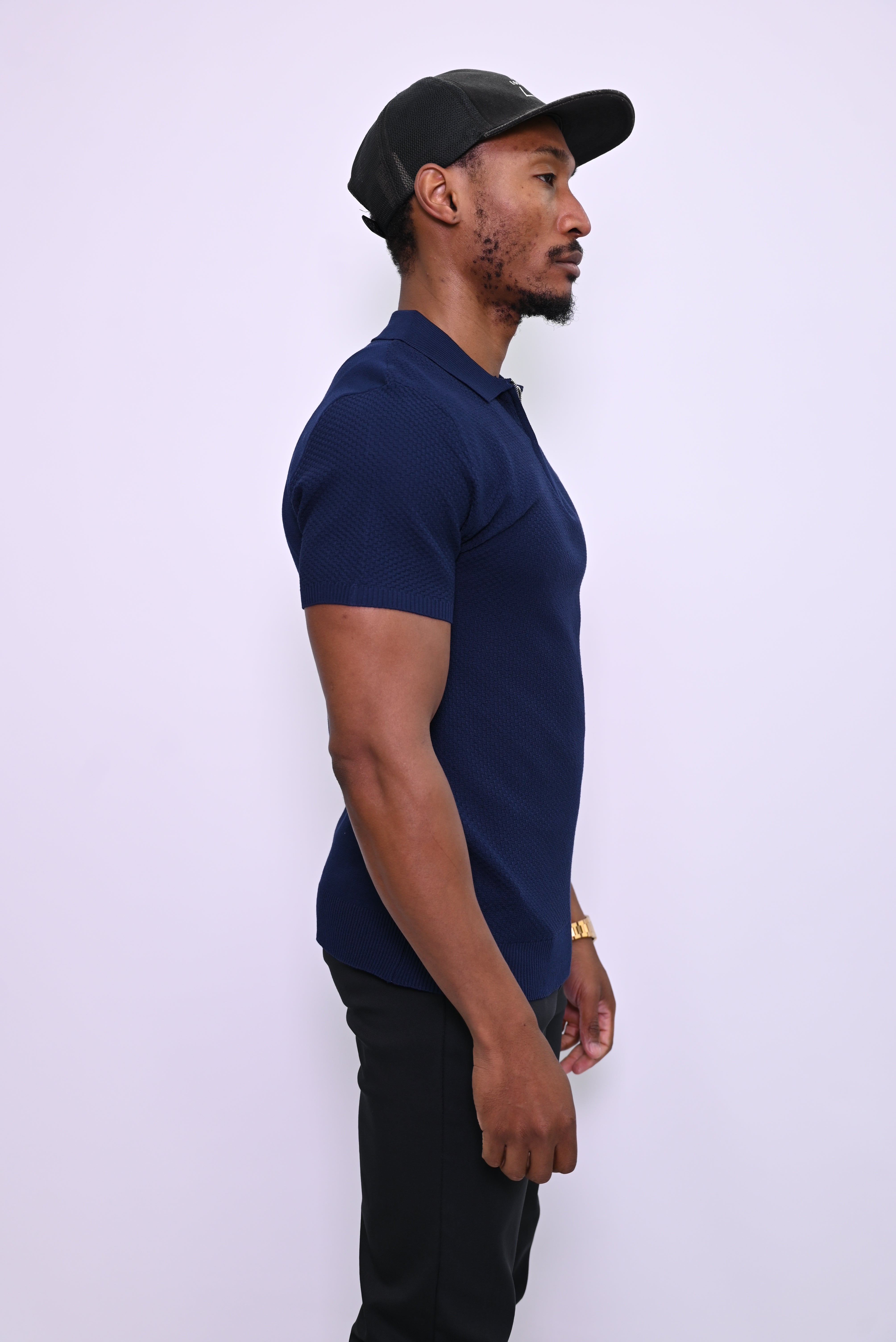 Essential Textured Zip Polo