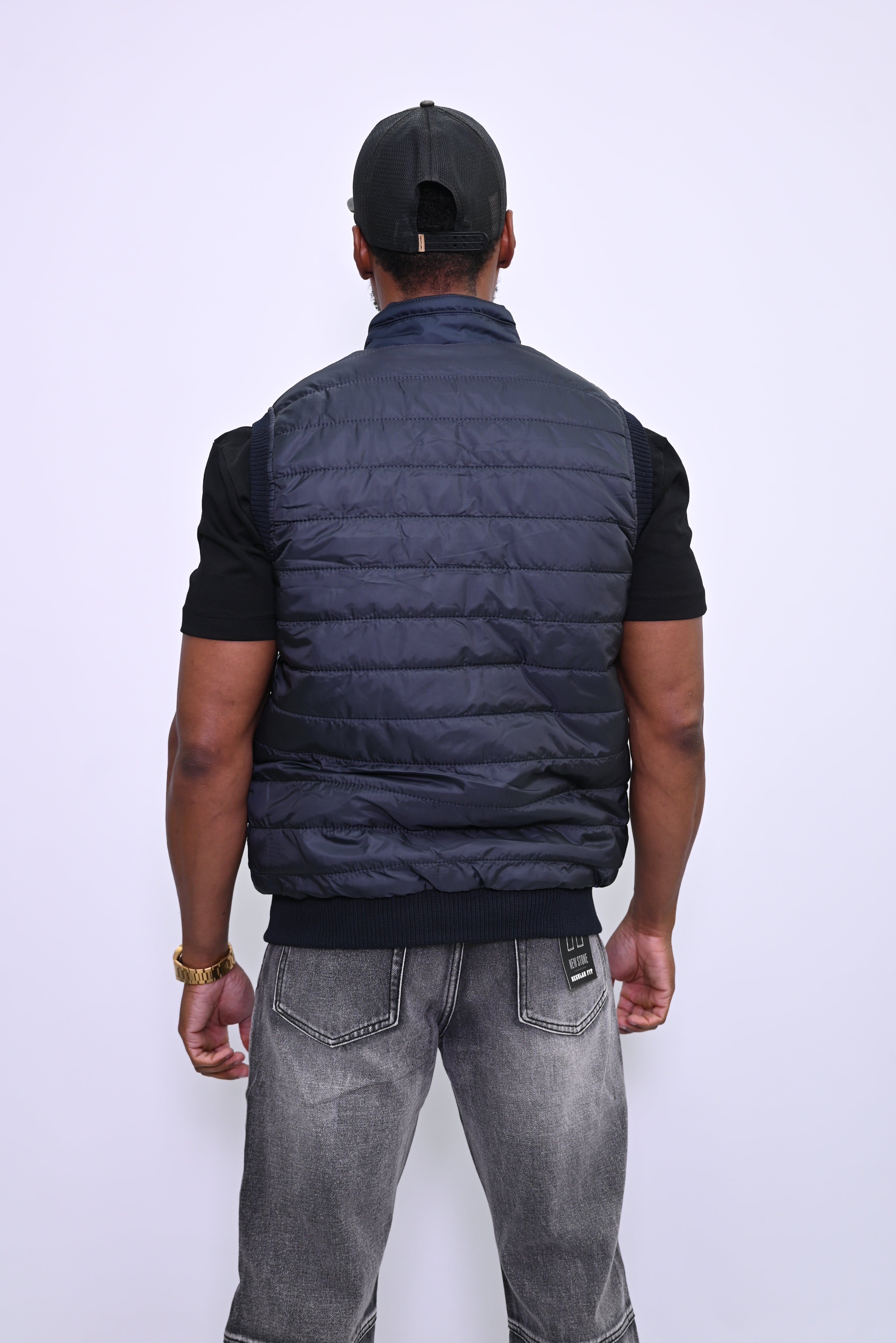 Lichtgewicht Gewatteerd Bodywarmer met Rode Rits Accent 17-8856