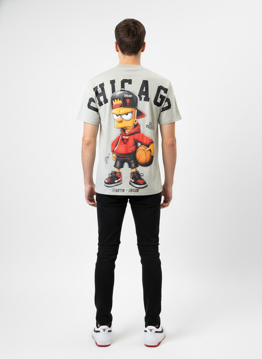 Chicago Street Ball Graphic Tee – Sage Green QQ-1785