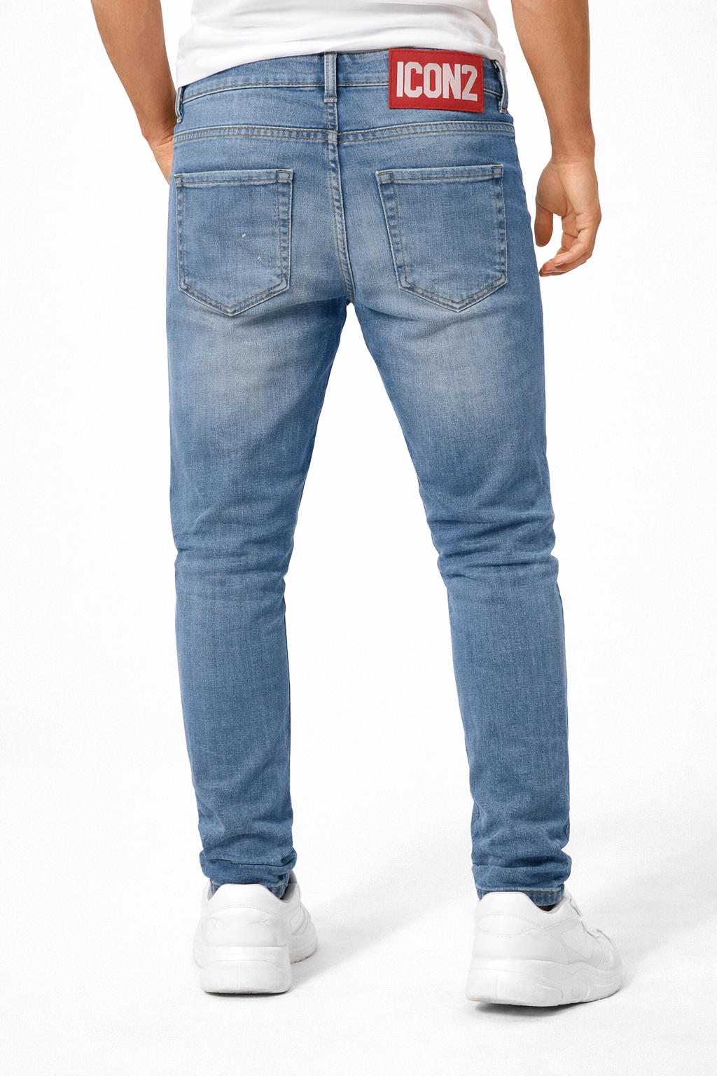 Milano Ice Blue Distressed Slim Fit Men’s Jeans 9347