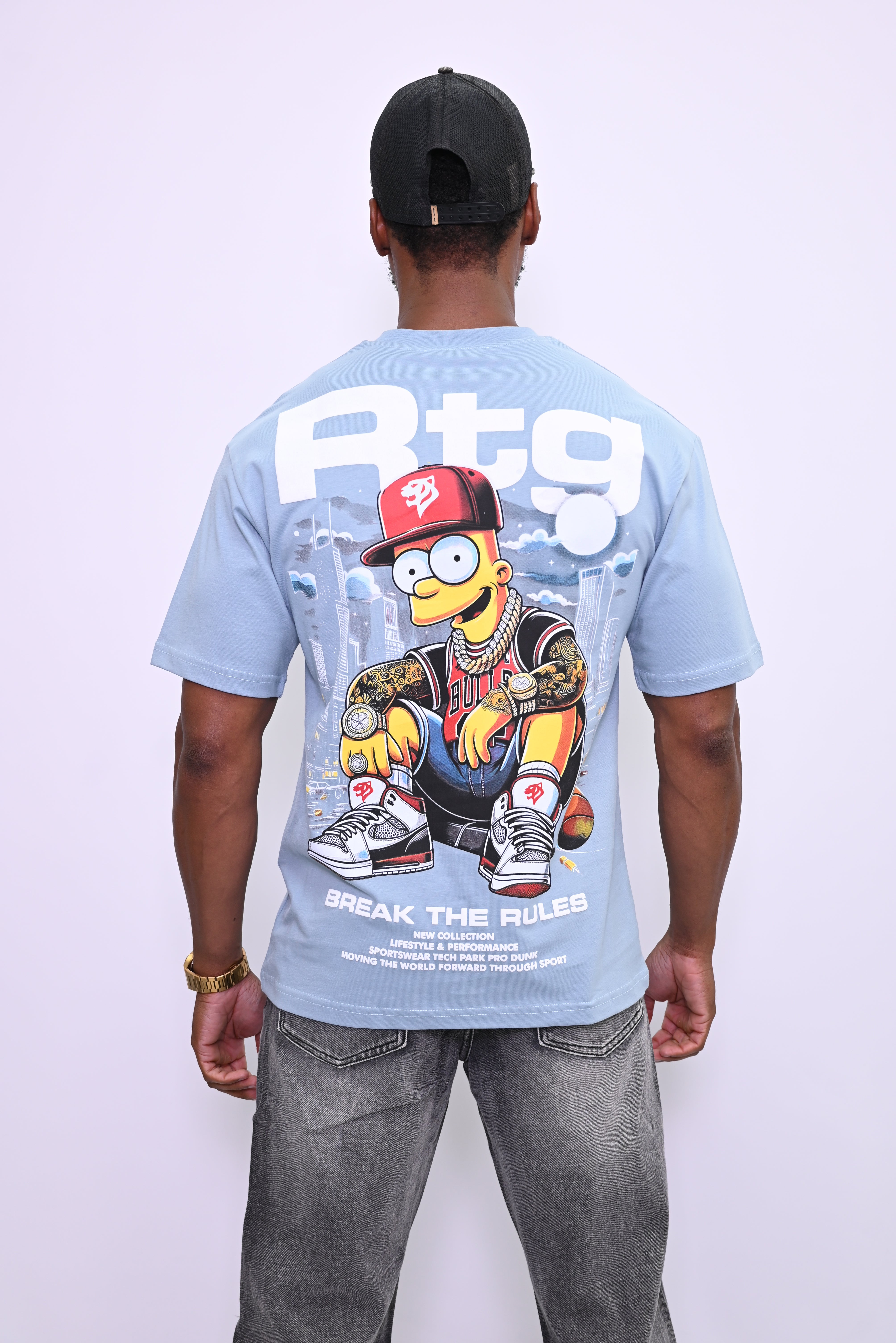 "Break The Rules" Bart Simpson Grafisch T-shirt 5008