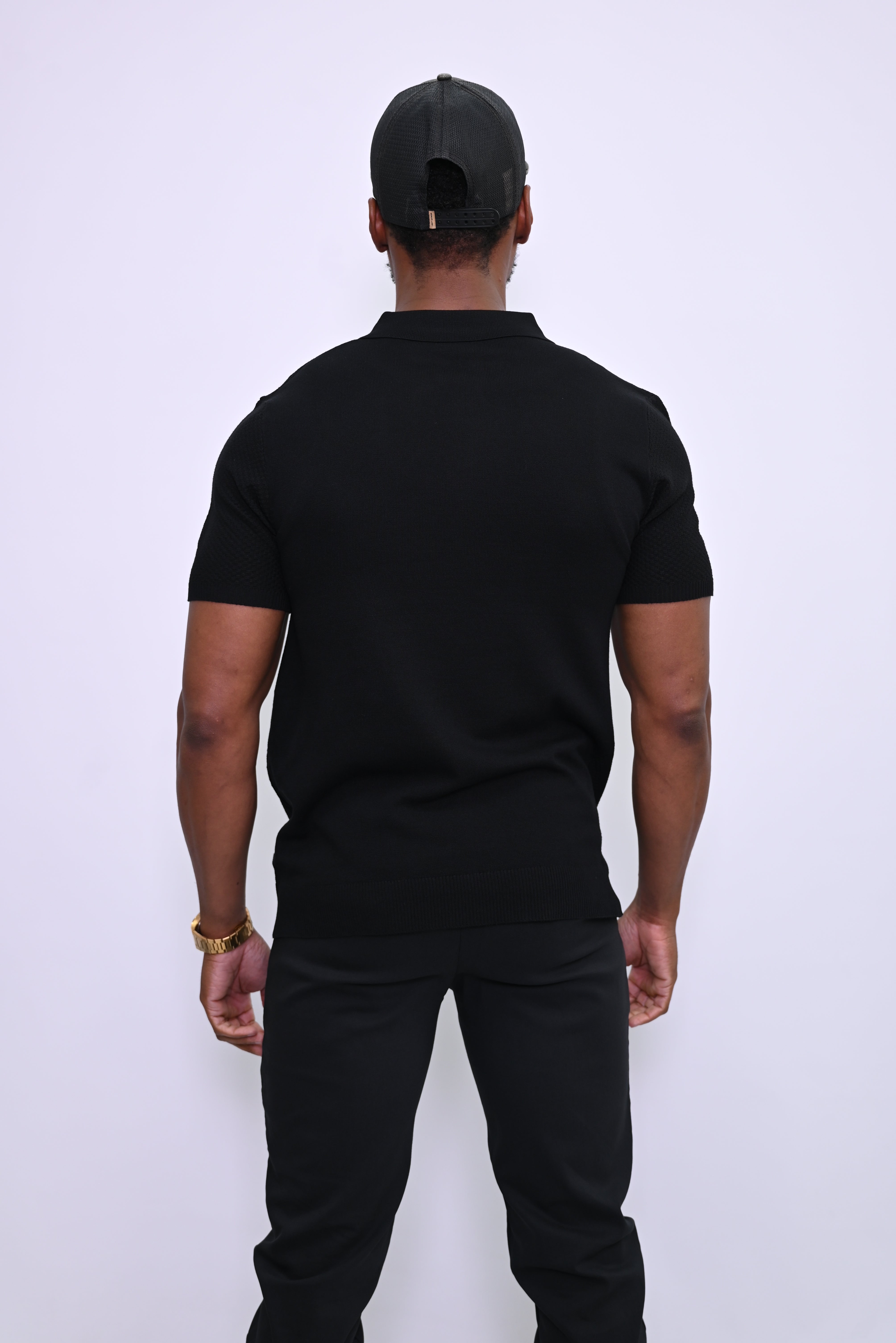 Essential Textured Zip Polo