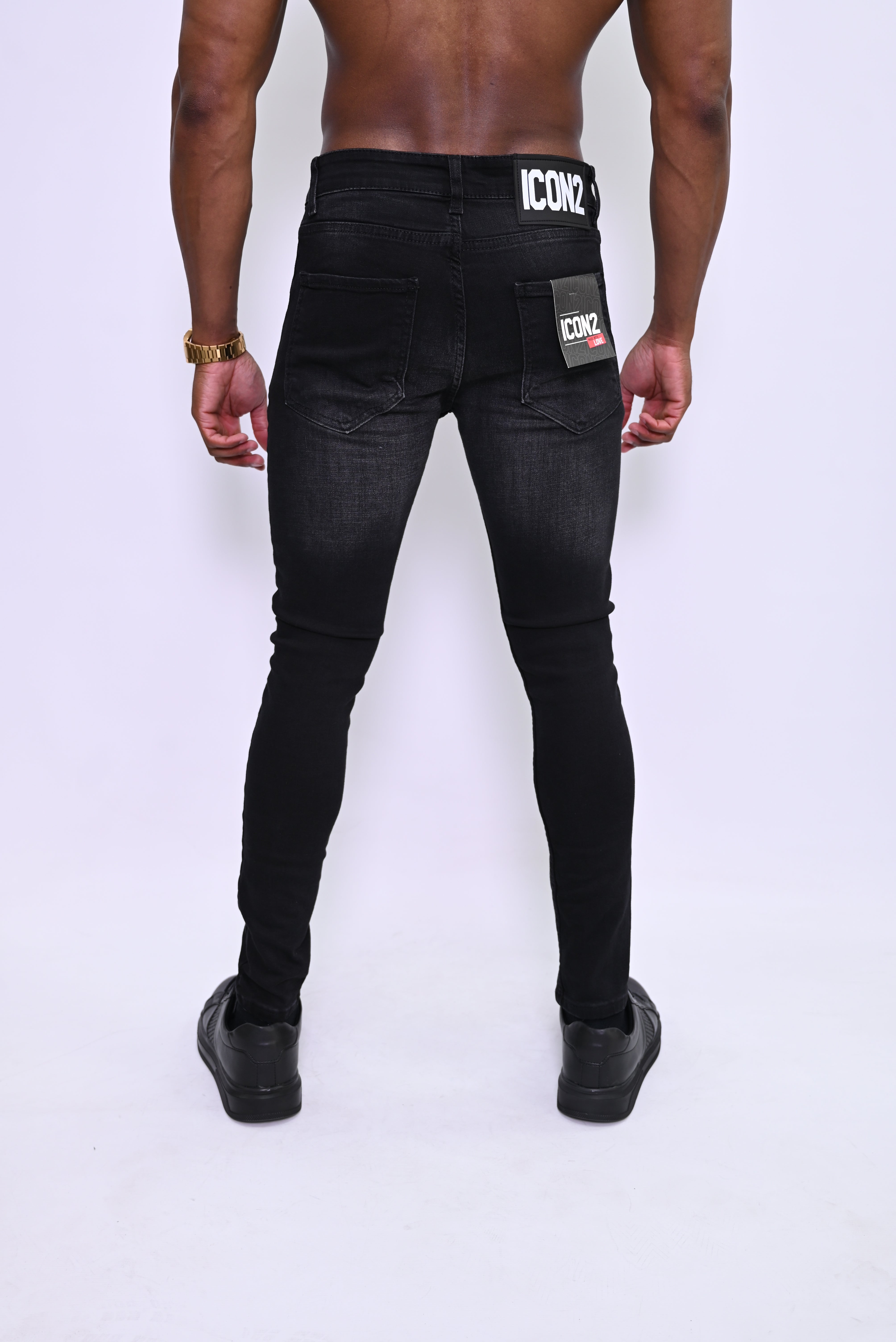 Defiance Washed Black Skinny Jeans ICON 9335