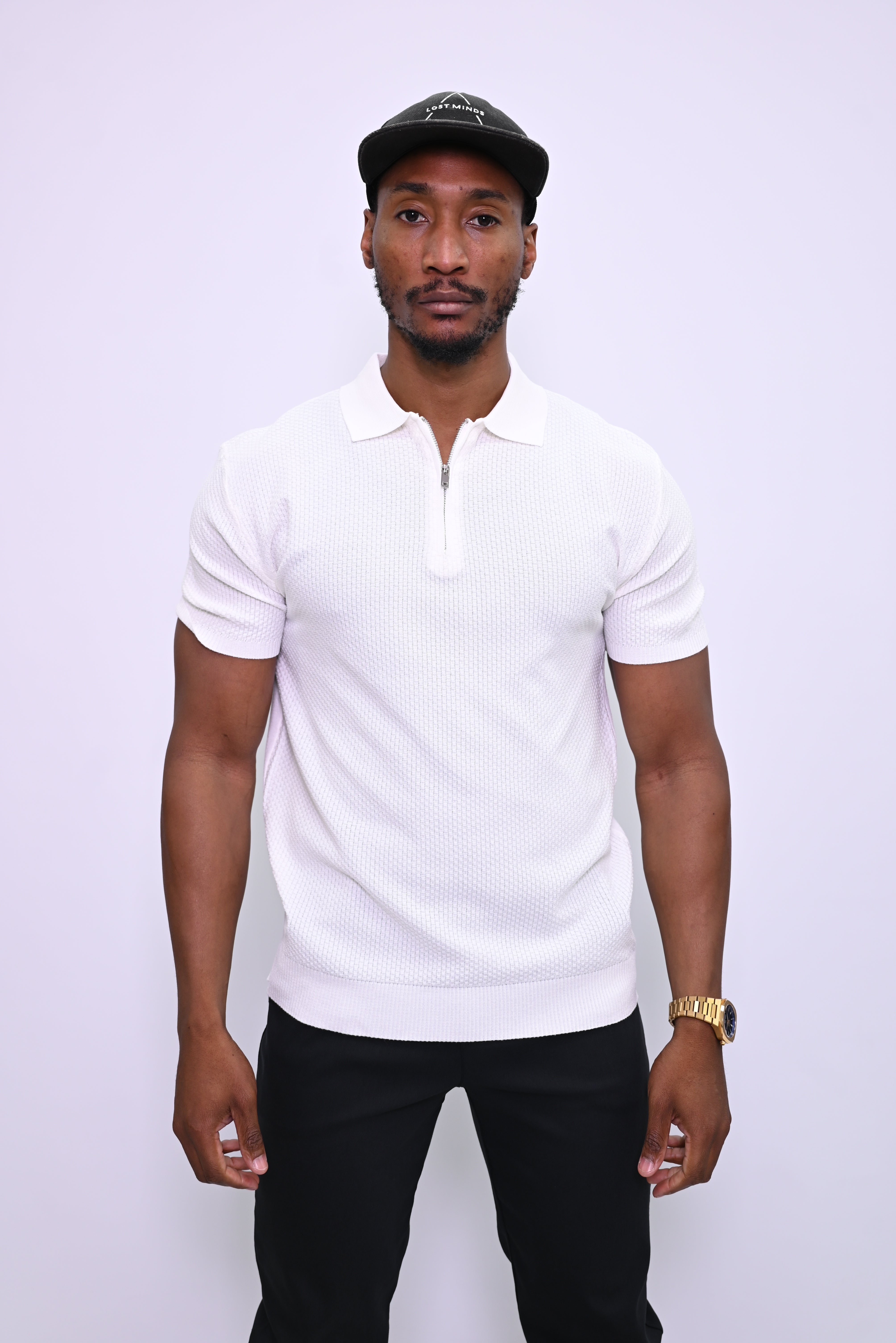 Essential Textured Zip Polo
