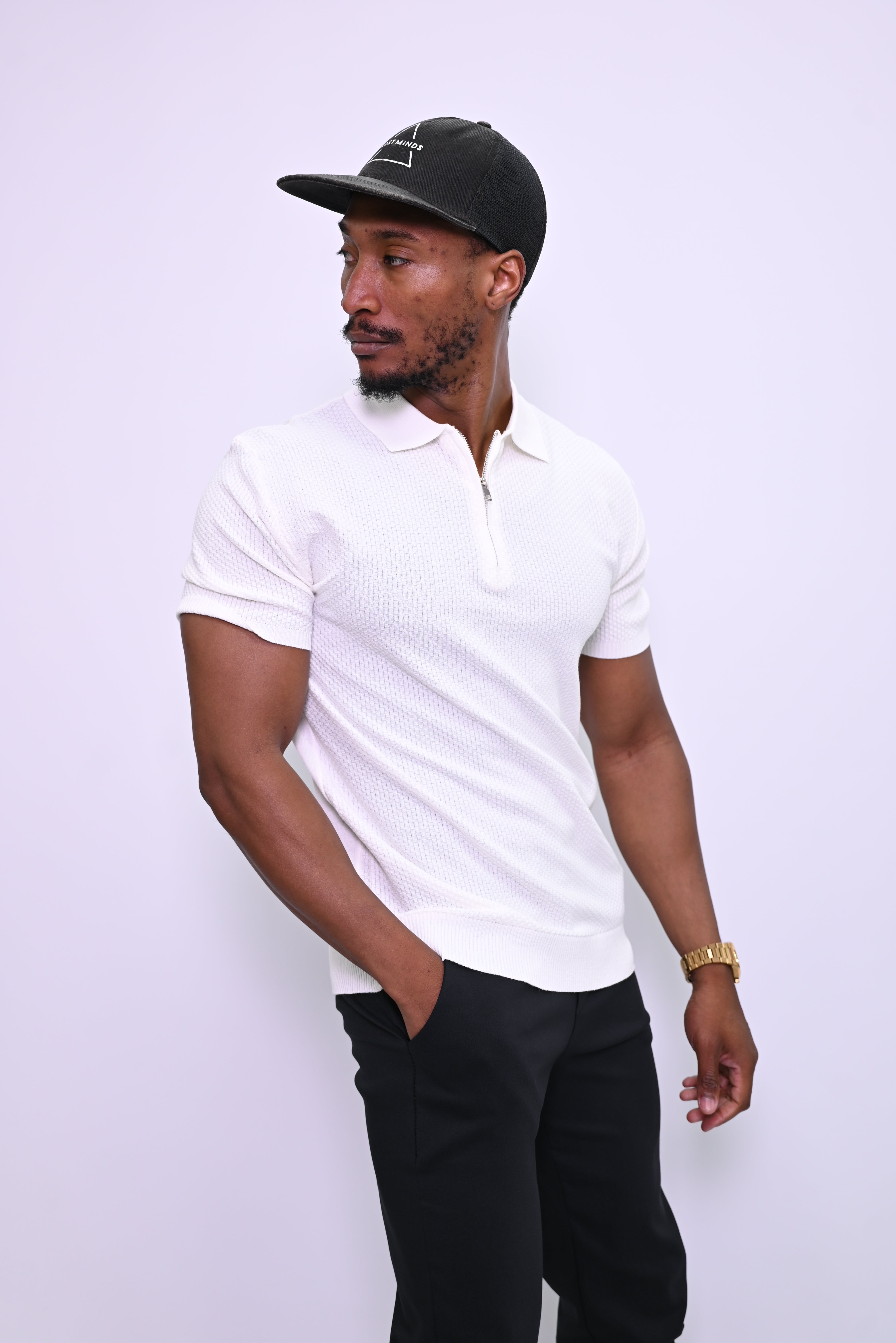 Essential Textured Zip Polo