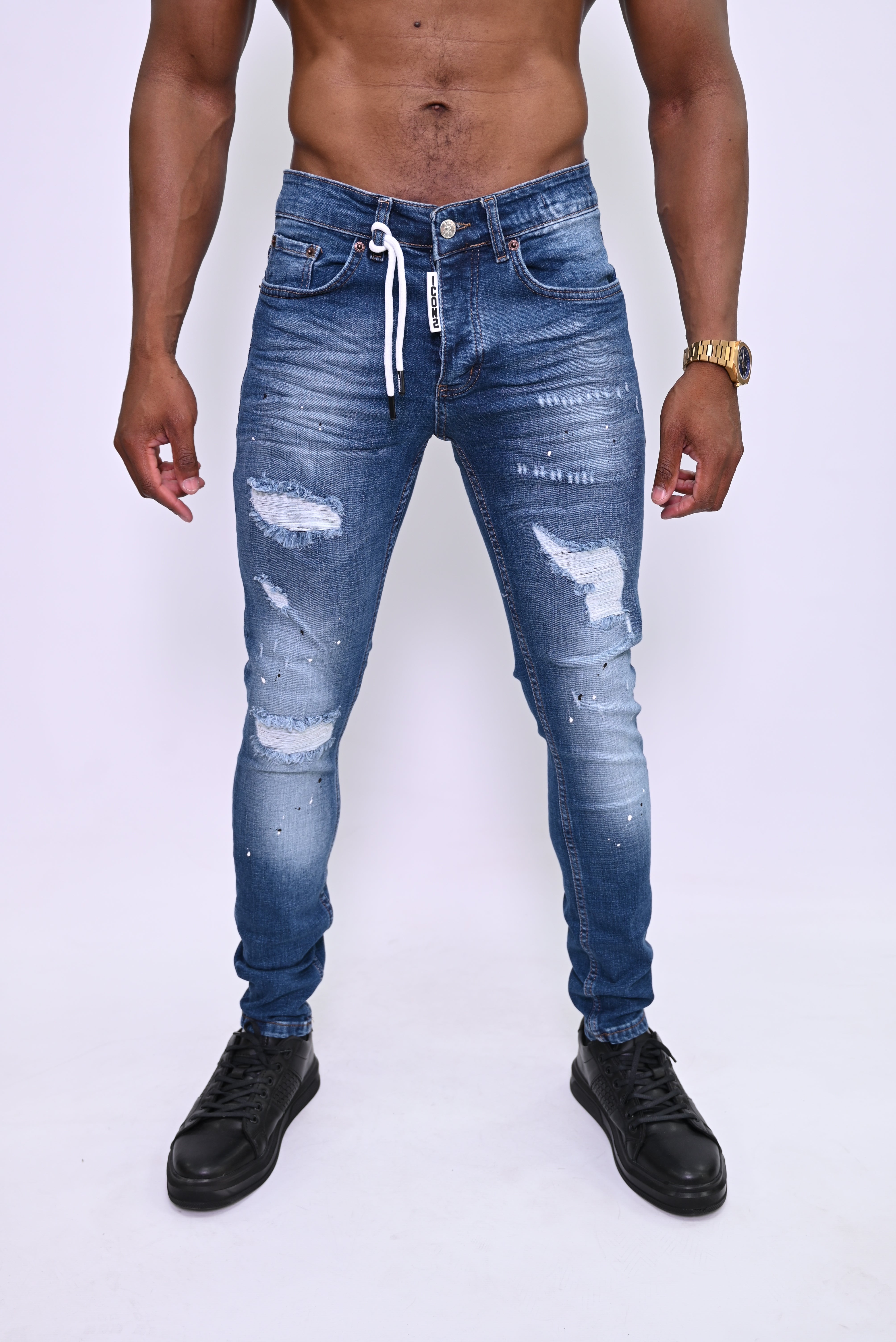 Urban Rebel Distressed Blue Skinny Jeans ICON 9313