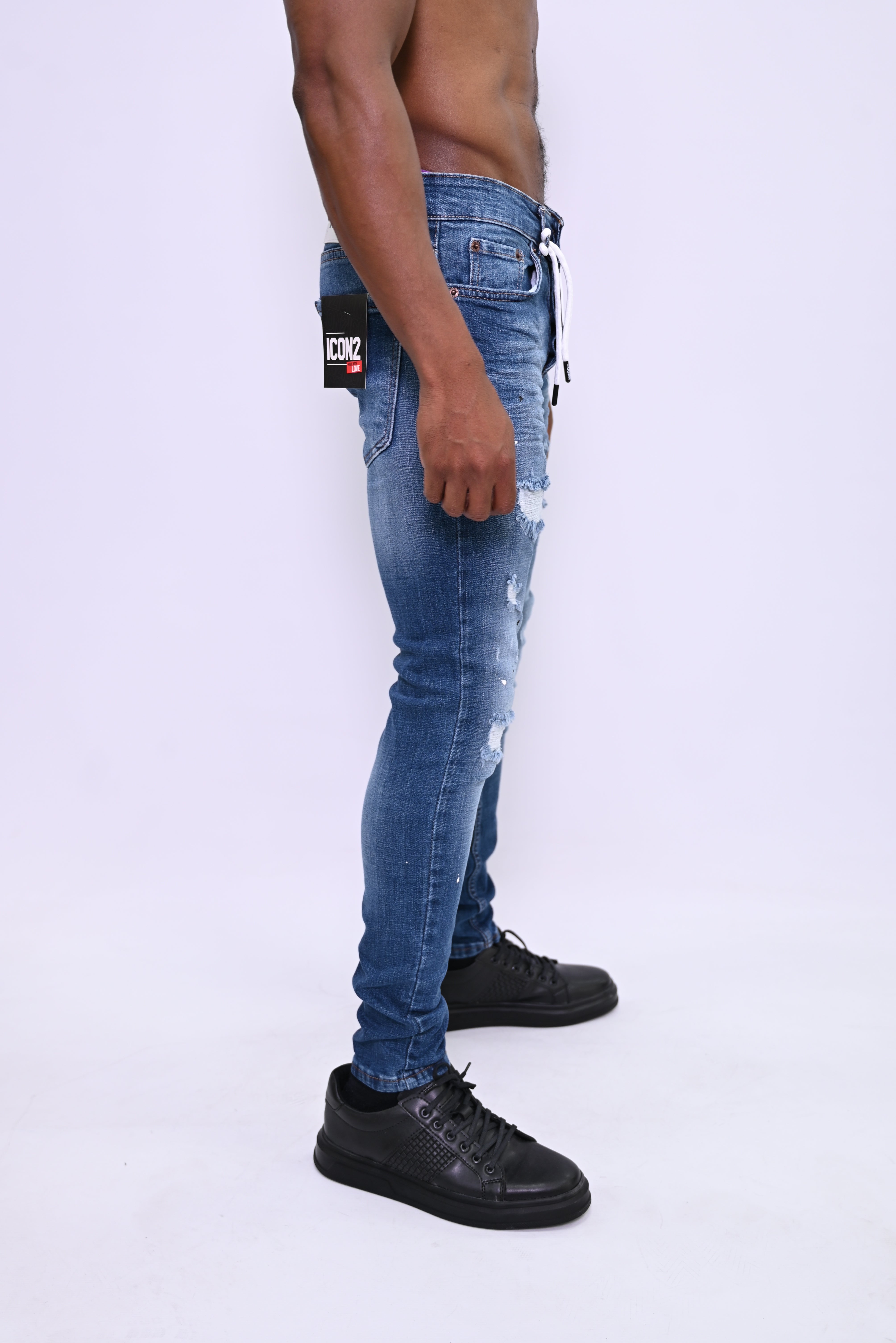 Urban Rebel Distressed Blue Skinny Jeans ICON 9313