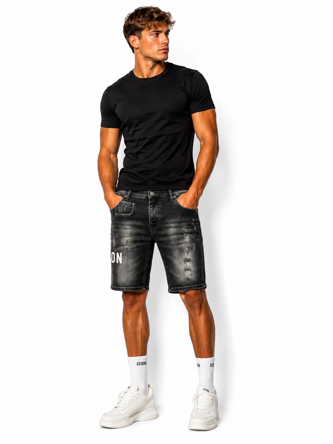 Midnight Washed Skinny Denim Short 2699