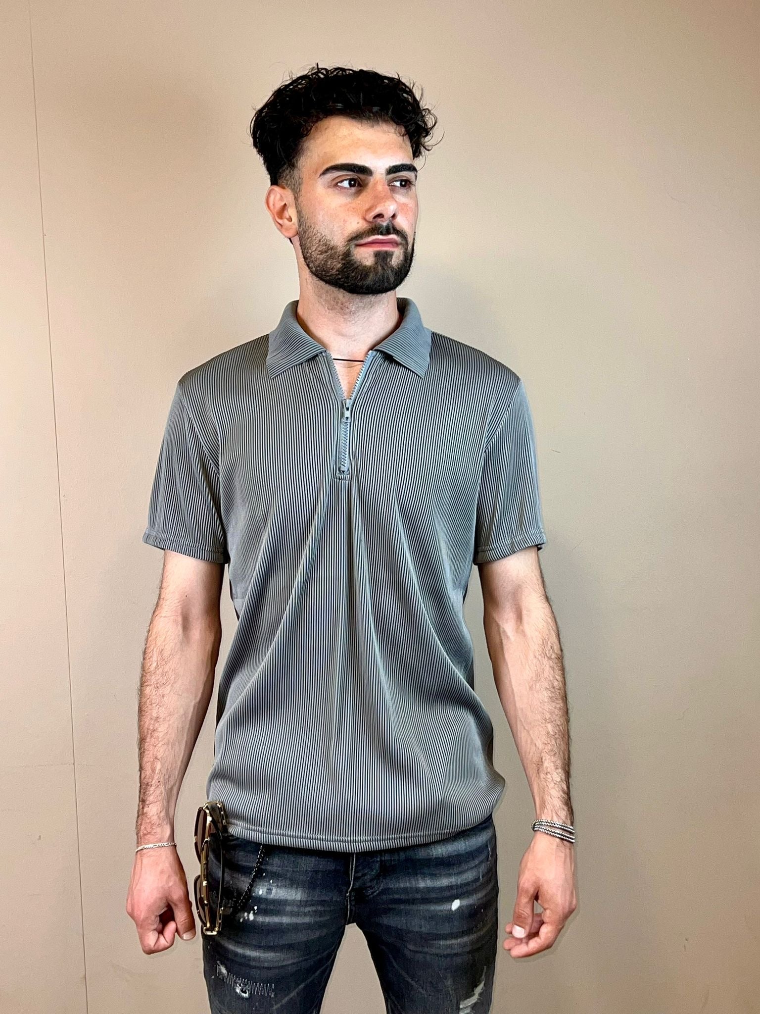 Heren polo met rits BM1388-4