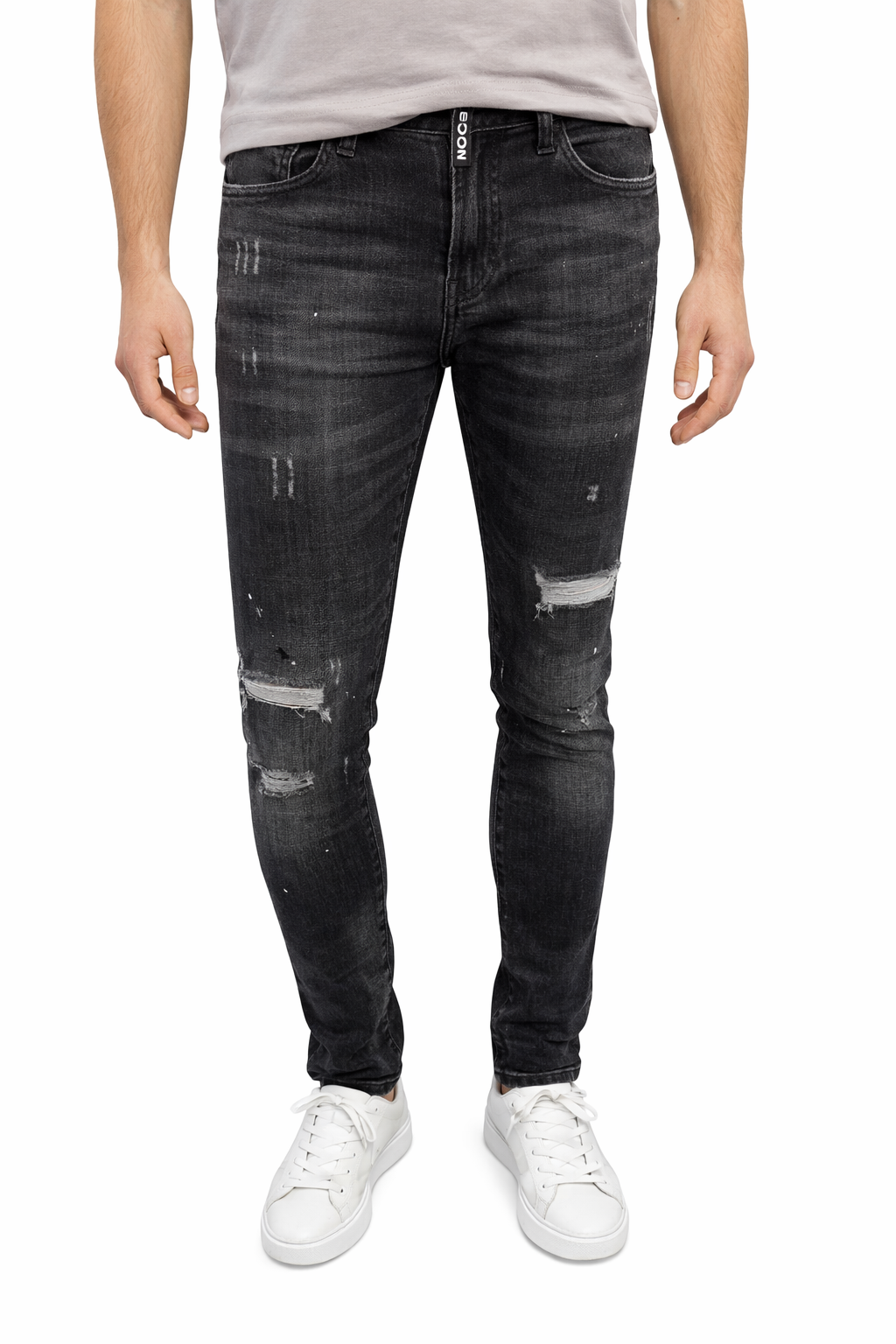 ICON Skinny Jeans – Black Grey Distressed Fit 135