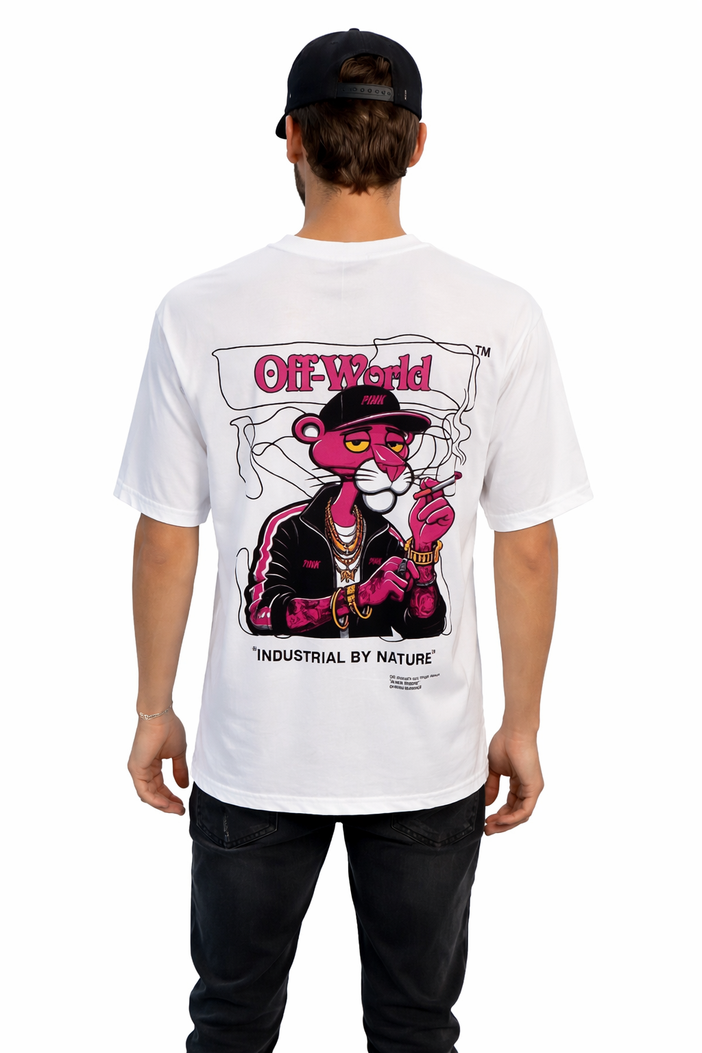 Off-World™ Pink Panther Graphic T-Shirt – Black Edition FX-305