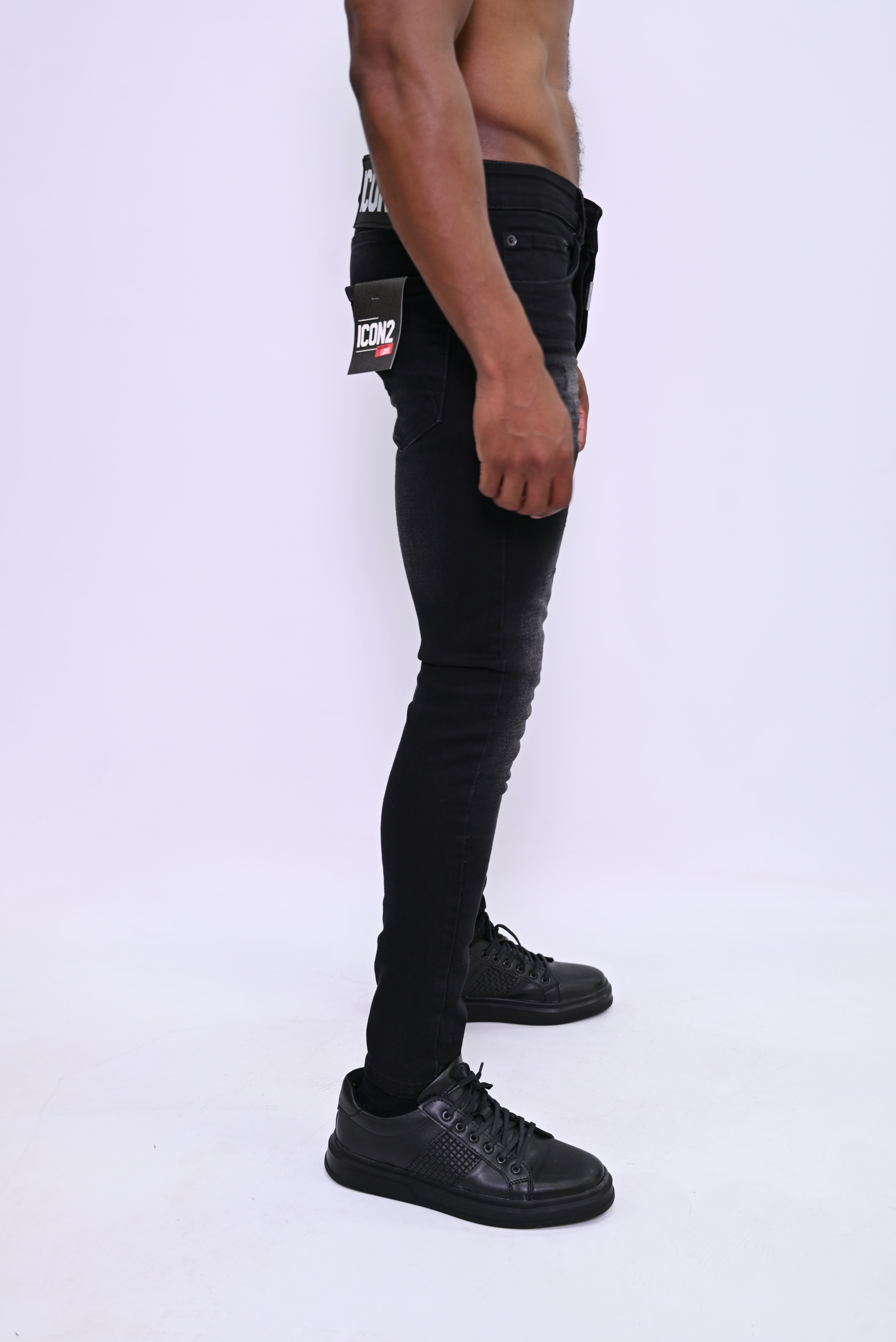 Defiance Washed Black Skinny Jeans ICON 9335