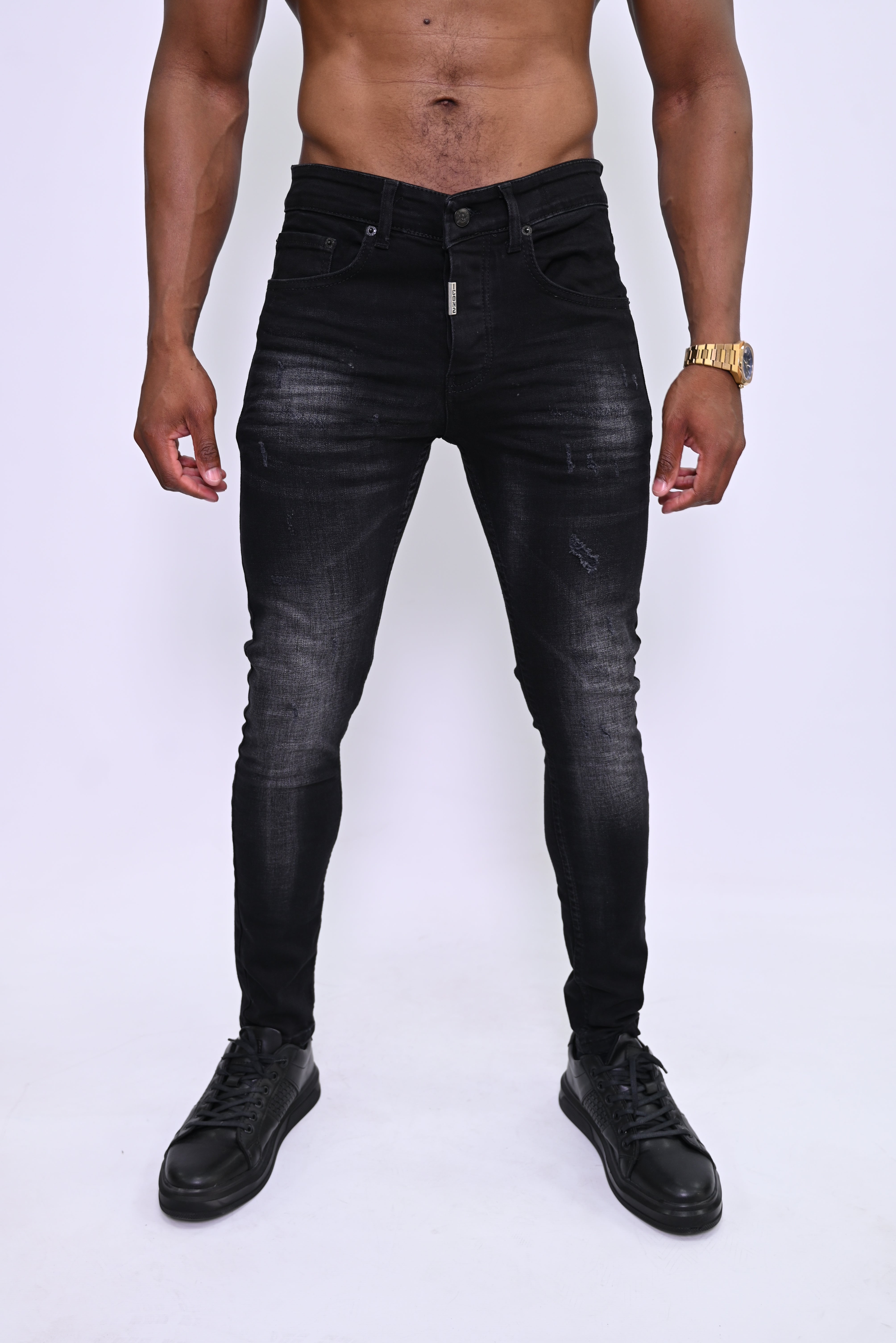 Defiance Washed Black Skinny Jeans ICON 9335