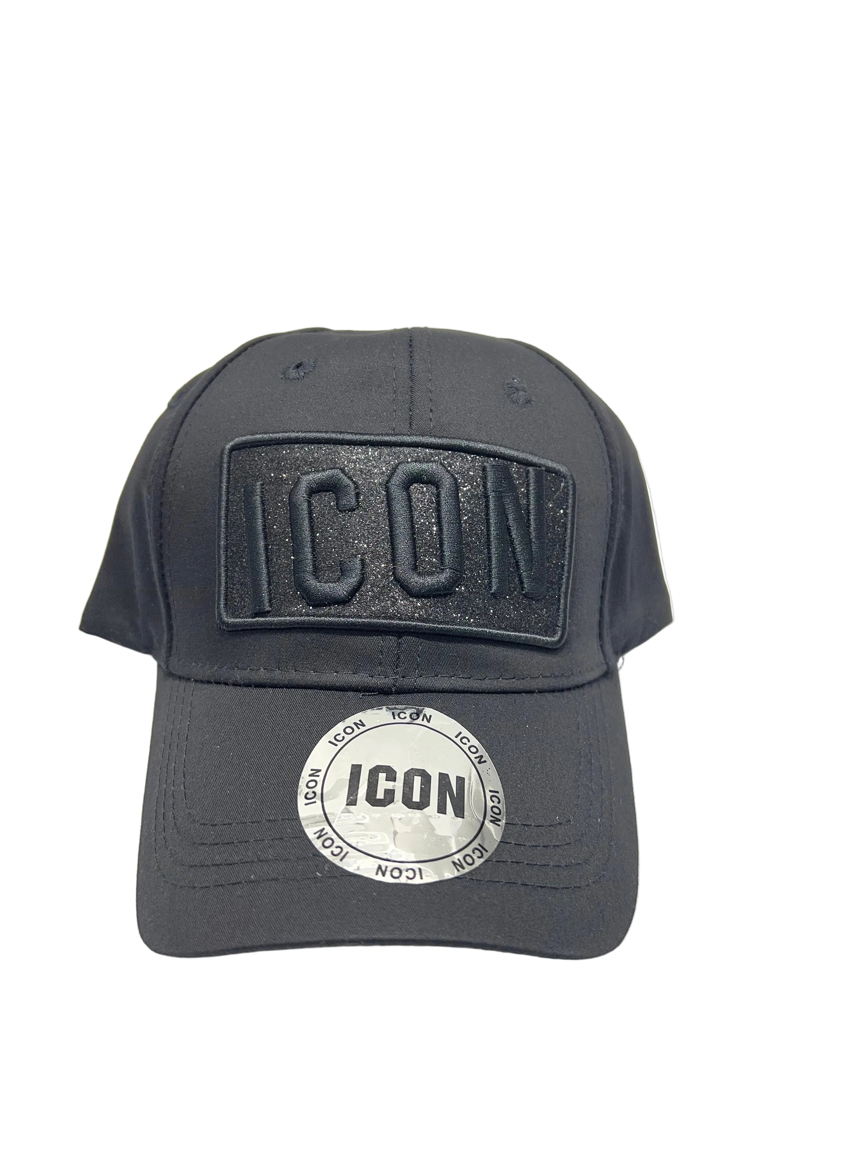 ICON FRAME — Zwarte Cap met Witte Rand