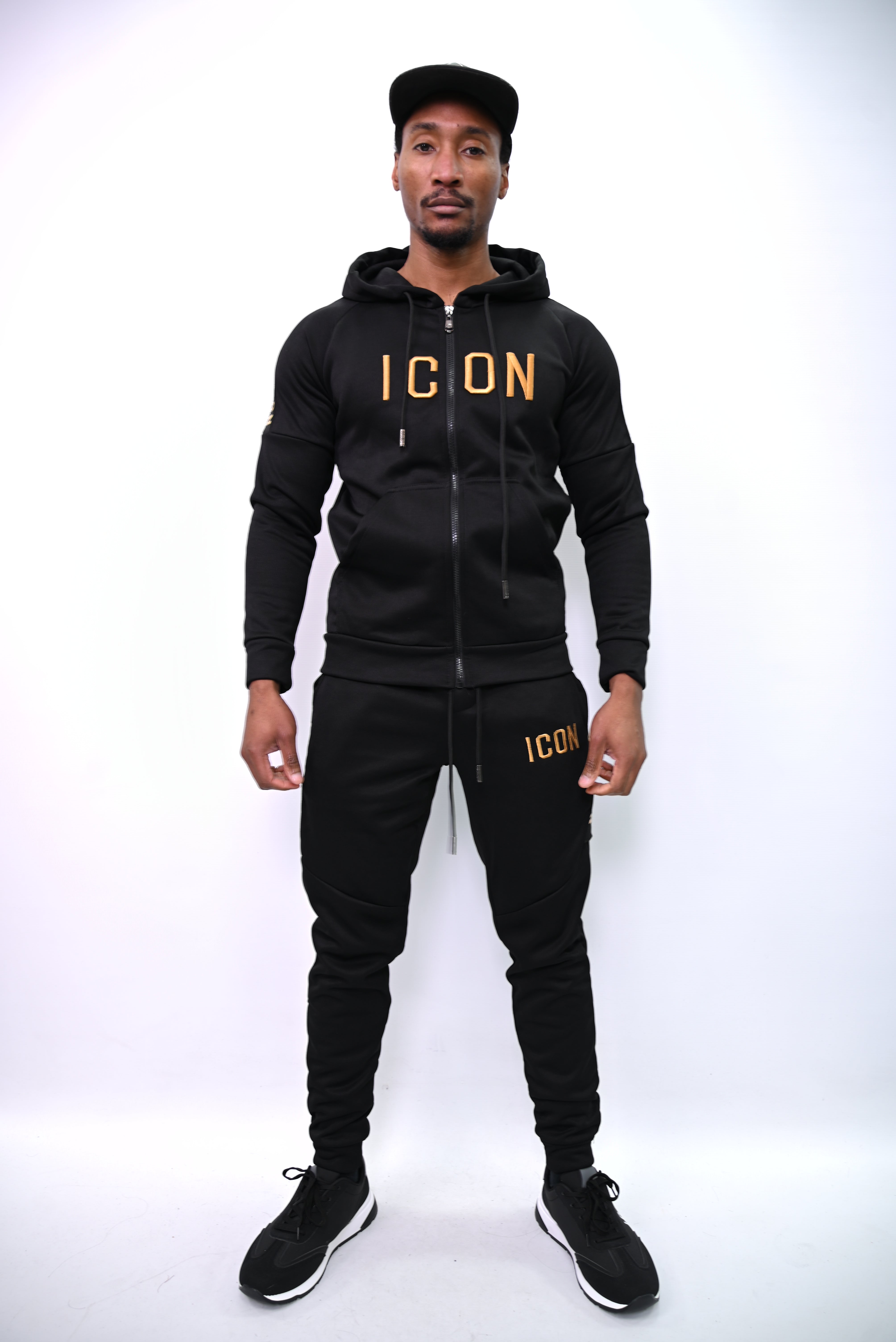 ICON Premium Gold Edition Tracksuit – Black/Gold Y1059