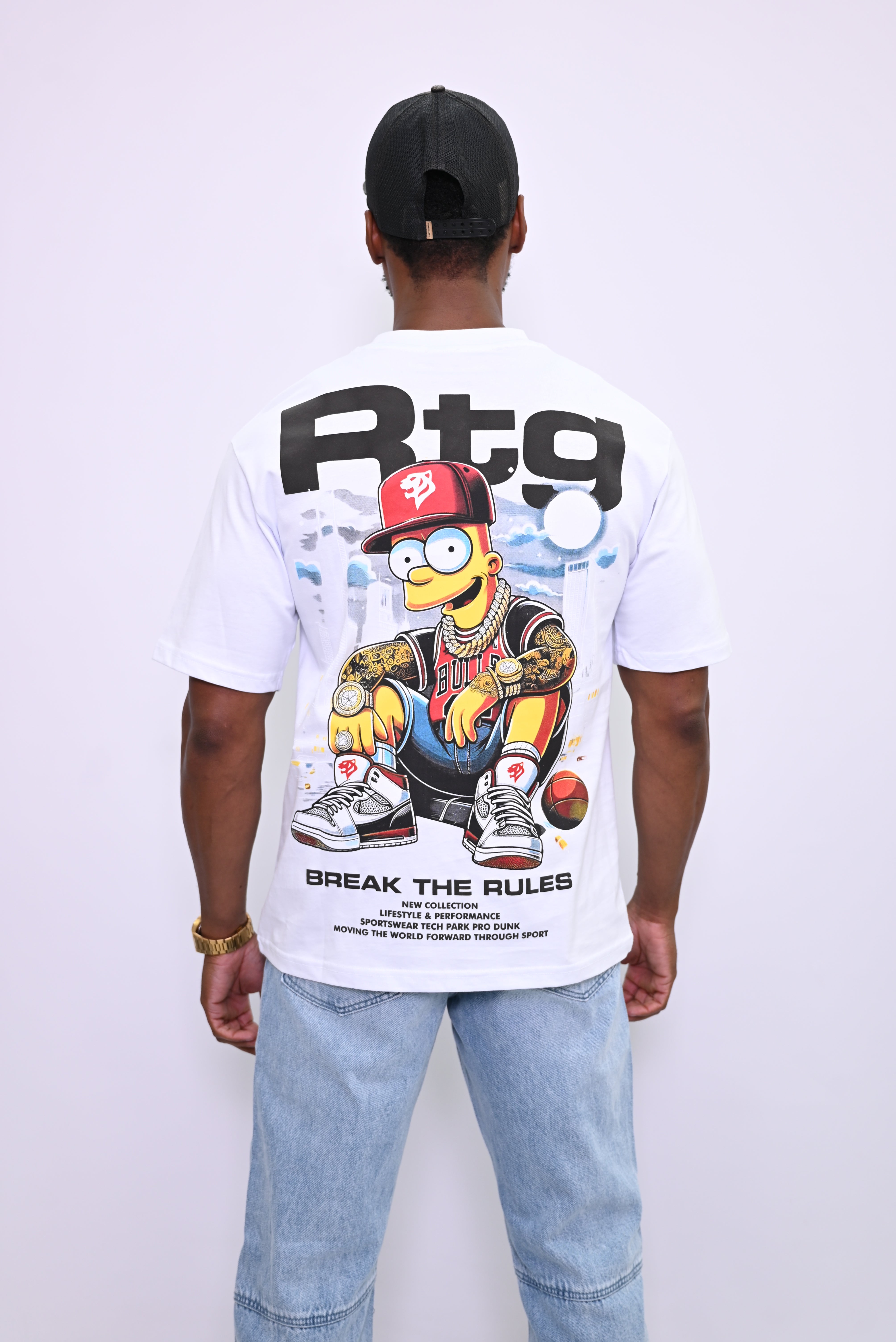 "Break The Rules" Bart Simpson Grafisch T-shirt 5008