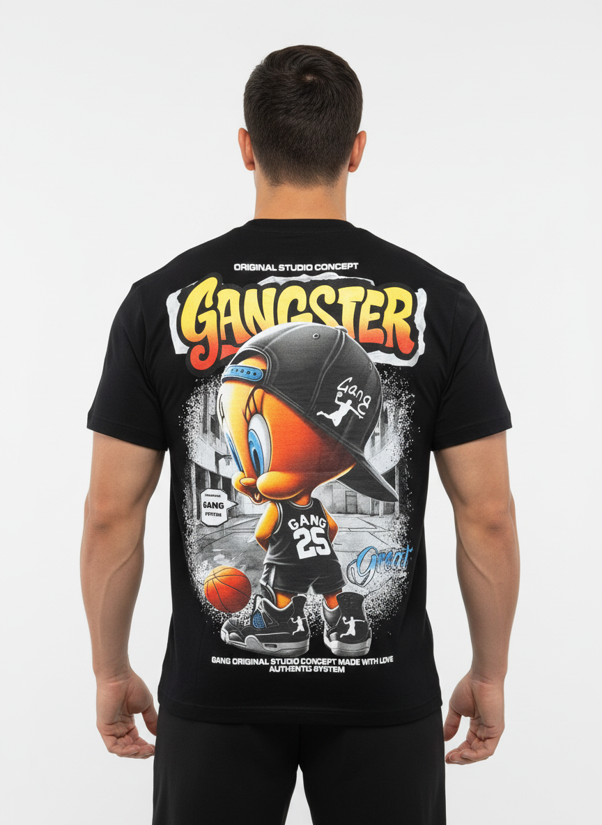 Street Gangster Graphic T-Shirt – Black Premium Edition 5113