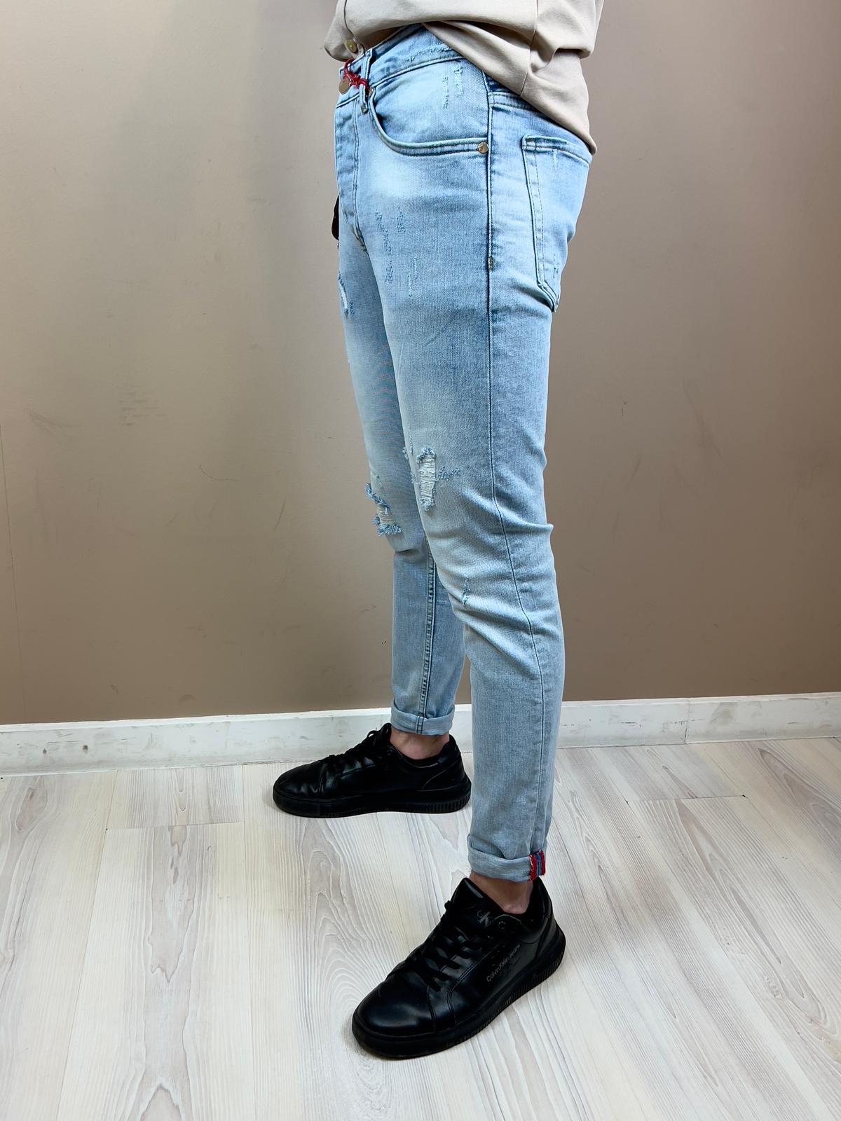 Heren jeans met scheuren 17925-34