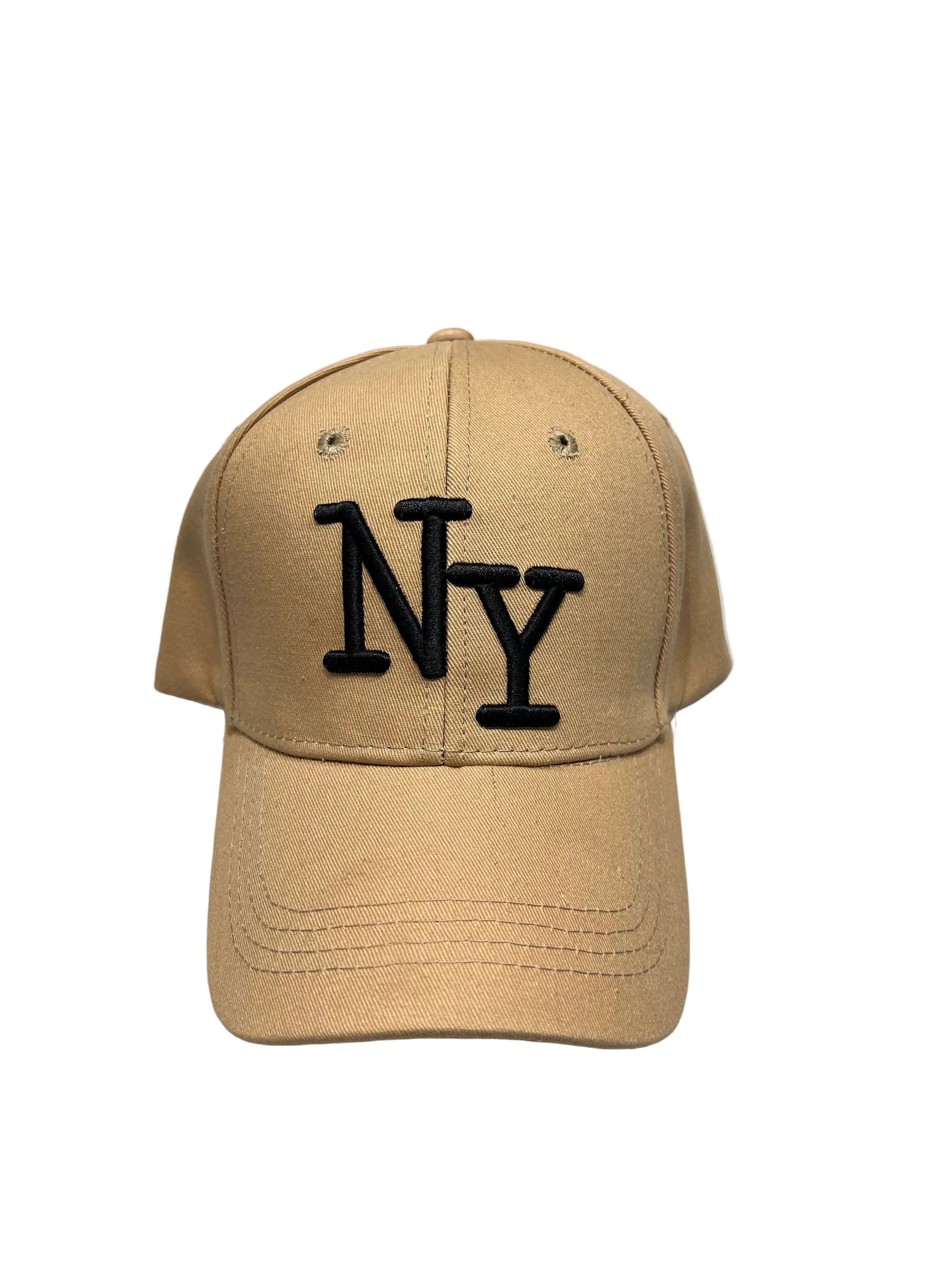 NY NUDE — Beige Cap met Zwarte Letters